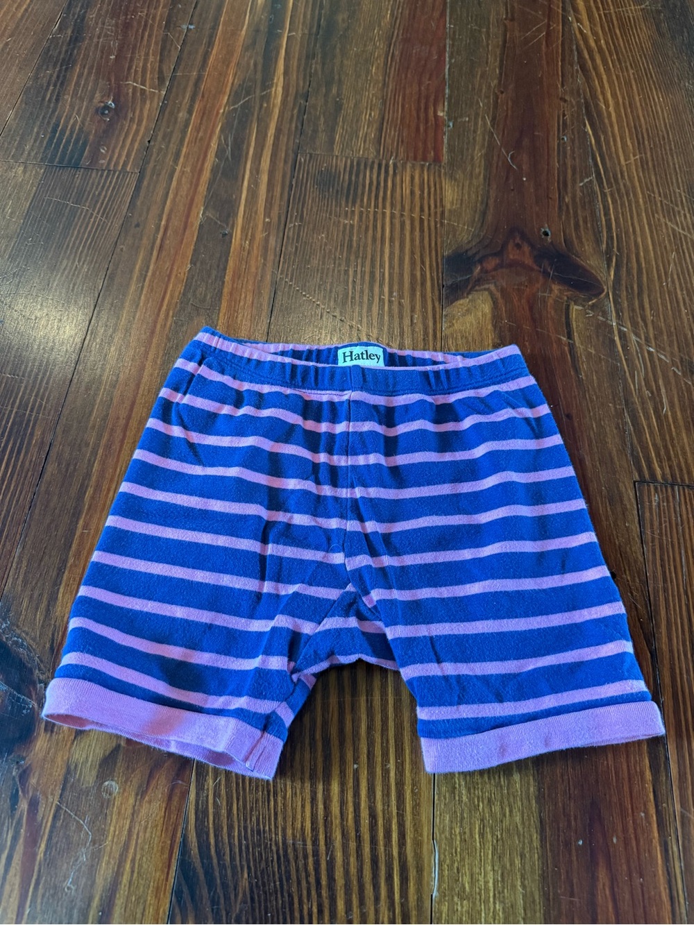 Hatley Girls Blue and Pink Stripe Cotton Shorts